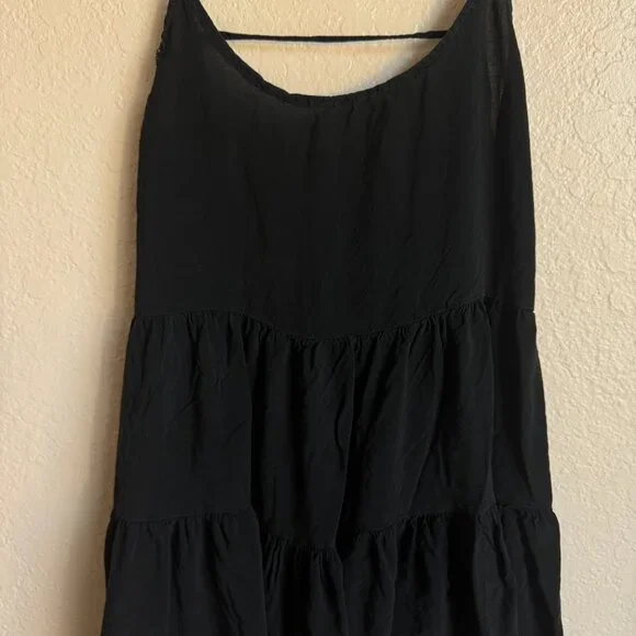 Brandy Melville Black Tiered Mini Dress – Spaghetti Strap, One Size - Picture 2 of 5
